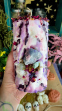 Load and play video in Gallery viewer, Sleep Magic Candle with Blue Calcite & Rainbow Flourite