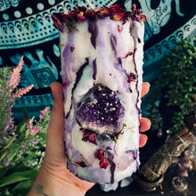 Load image into Gallery viewer, Dark Fairy Magic Candle with Amethyst &amp; Clear Quartz
