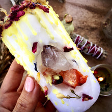 Load image into Gallery viewer, Custom Crafted Crystal Mini Spell Candle