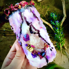 Load image into Gallery viewer, Custom Crafted Crystal Mini Spell Candle

