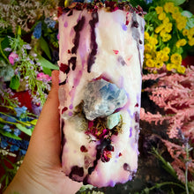 Load image into Gallery viewer, Sleep Magic Candle with Blue Calcite & Rainbow Flourite
