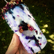Load image into Gallery viewer, Scorpio Mini Spell Candle with Obsidian & Clear Quartz