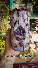 Load and play video in Gallery viewer, Dark Fairy Magic Candle with Amethyst &amp; Clear Quartz
