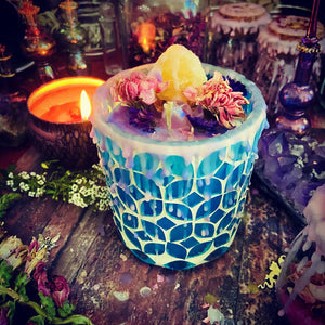 Custom Hand-Poured Ritual Candle in Mosaic Votive