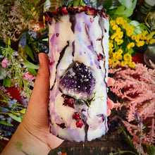 Load image into Gallery viewer, Dark Fairy Magic Candle with Amethyst &amp; Clear Quartz
